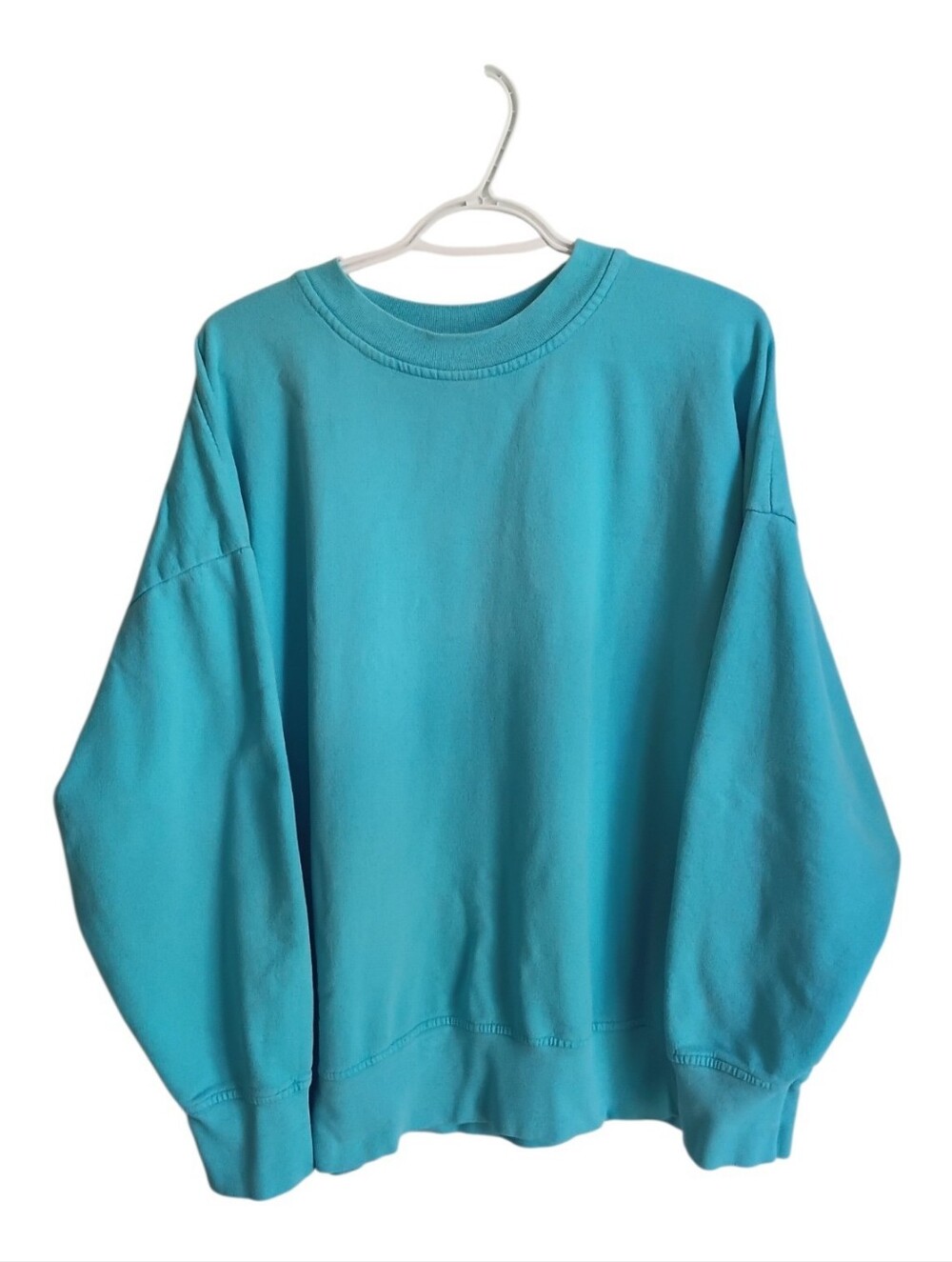 Vintage Crewneck Sweatshirt - Turquoise Blue Beach Summer Cotragecore XL